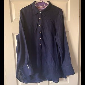 Lilly Pulitzer linen navy tunic EUC Sz 14 Xl